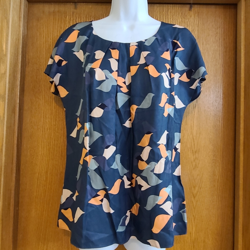 Boden Multicolor Abstract Blouse